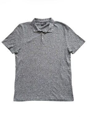 ASOS Ribbed Short Sleeved Collared Polo Sweater Size 2XL Heather Gray